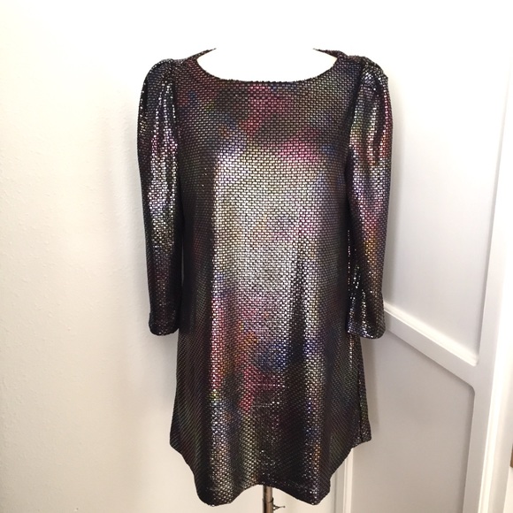 Free People Metallic Shift Dress - Picture 2 of 6